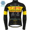 Wielershirt 2022 Lotto-Kern Haus Winter Thermal Fleece - Geel Zwart